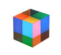 ECBANLI CMY Color Cube, 40mm (1.6 inch) CMYcube Prisma cubo Acrilico per la Decorazione della Casa o dell'Ufficio, Giocattoli Sensoriali Antistress