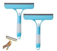 ECBLI 3 in 1 Window Cleaning Scraper, Mirror Squeegee And Scrubber with Spray, Spray Windowsqueegee Cleaner Tool with Spraybottle, for Windows, Walls, Car Windshields, Bathrooms, Kitchens(Blue)