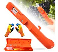 ECBLI Attrezzi per La Raccolta delle Bacche, Asta per La Raccolta della Frutta, Cesto per Alberi, Manico per Mele, Pinza Telescopica Regolabile, Raccoglitore di Mirtilli(1PC,Picking Gloves)