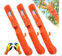 ECBLI Attrezzi per La Raccolta delle Bacche, Asta per La Raccolta della Frutta, Cesto per Alberi, Manico per Mele, Pinza Telescopica Regolabile, Raccoglitore di Mirtilli(3PCS,Picking Gloves)