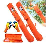 ECBLI Attrezzi per La Raccolta delle Bacche, Asta per La Raccolta della Frutta, Cesto per Alberi, Manico per Mele, Pinza Telescopica Regolabile, Raccoglitore di Mirtilli(2PCS,Picking Gloves)