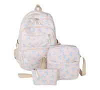 ECBLI Coquette Bow Backpack Pink Cute Preppy Kawaii Backpack Set Aesthetic Daypack Bow Rucksack(Blue)