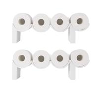 ECBLI Funny Poop Toilet Paper Holder Shelf, Humorous Poop Sign Bathroom Decor, White Funny Bathroom Whimsical Wall Decor, Functional Cute Quirky House Warming Boys Gift(2pcs)