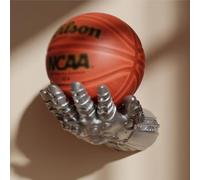 ECBLI Wall-Mounted Basketball Holder, Resin Ball Holder, Hand Sculpture Wall Art,Basketball Storage Rack for Basketball Soccer Sports Enthusiasts Gift Ideas for Men Boy(B1)