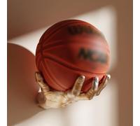 ECBLI Wall-Mounted Basketball Holder, Resin Ball Holder, Hand Sculpture Wall Art,Basketball Storage Rack for Basketball Soccer Sports Enthusiasts Gift Ideas for Men Boy(A1)