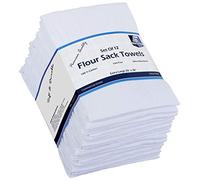 Eccellente Offerte - Asciugamani da cucina, 12 pezzi, 100% cotone, 60 x 68 cm, carta da pane, garza per formaggio, asciugamani multiuso da cucina, asciugamani da bar, estremamente assorbenti e robusti.