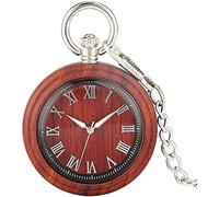 Eccellente orologio con ciondolo con puntatori luminosi notturni per marito, classico orologio da tasca al quarzo rosso ebano per donna, quadrante grande con numeri romani Orologi da tasca per do