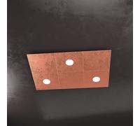 ECCENTRIC APPLIQUE-PLAFONIERA 3 LUCI + 3 DECORATIVO FOGLIA RAME 1156-3L3D-FR