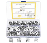 Eccentrico Ruota Dado, 80 Pezzi Eccentrica Cornettore Vite per Mobili, Raccordi Connettori, Dadi a Camma per Mobili Connettore di Fissaggio per Cassetti Armadio