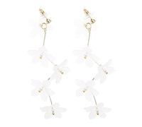 Eccezionale Bianco Arcilico Orecchini Di Fiori Di Perla Petali Grandi Gocce Dangle Orecchini Per Le Donne Dichiarazione Gioielli Regalo