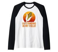 Eccezionale nel Mio Campo Divertente Gioco di Parole di Verdure del Contadino di Mais Maglia con Maniche Raglan