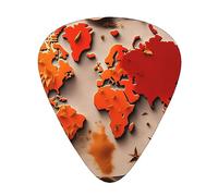 Eccezionale plettro per chitarra con mappa del mondo fatto di spezie, stampa completa su un solo lato, materiale ABS, spessore diverso per un'esperienza musicale varia, ideale per chitarre e