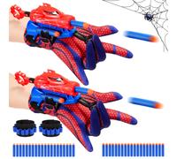 Eccitobo 2 set tiratori web supereroe per bambini di et 3-7 lanciatore di lanci da polso a ragno regolabile set di giocattoli con 40 freccette ideal