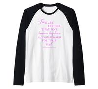 Ecclesiaste 4:9 Versetto della Bibbia Due Sono Meglio di un'unità Maglia con Maniche Raglan