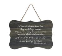 Ecclesiastes 4:11 12 If Two Lie Down Together They Will Keep Warm. Though One May Be Overpowered T Hanging Print Wood Signs Rustico Legno Wall Art Signs Targa Poster Ufficio Nuova Decorazione per la