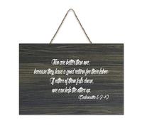 Ecclesiastes 4:9 10 Two Are Better Than One, Because They Have A Good Return for Their Labor Cartello di benvenuto in legno rustico per portico anteriore porta parete scuola aula Coffee Club Cartello