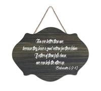 Ecclesiastes 4:9 10 Two Are Better Than One Because They Have A Good Return for Their Labor Hanging Cartello in legno rustico da parete con citazioni poster per ufficio nuova decorazione per la casa 6