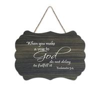 Ecclesiastes 5:4 - Decorazione da parete in legno rustico, con scritta "When You Make A Vow to The Lord, Do Not Delay to Fulfill It", per soggiorno, camera da letto, porta, finestra, casa, 15,2 x 25,4