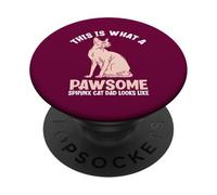 Ecco come appare un papà gatto Sphynx Pawsome PopSockets PopGrip Adesivo