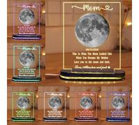 Ecco come appariva la luna quando sei diventata mia madre ti amo alla luna e indietro Luci a LED Lampada acrilica personalizzata Fase lunare Lampada notturna personalizzata Luna per data specifica per