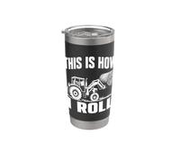 Ecco come faccio rotolare Funny Farmer Tractor Hay Bale Bicchiere termico in acciaio inox doppia parete