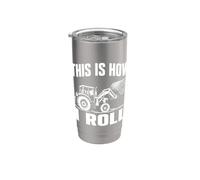 Ecco come faccio rotolare Funny Farmer Tractor Hay Bale Bicchiere termico in acciaio inox doppia parete