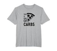 Ecco Come Ho Tagliato la Dieta Divertente della Fetta di Pizza dei carboidrati Maglietta, Uomo Taglie Grandi, Grigio Melange, 5X Tall