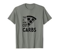 Ecco Come Ho Tagliato la Dieta Divertente della Fetta di Pizza dei carboidrati Maglietta, Uomo, Verde Militare mélange, 3XL