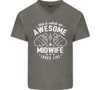 Ecco Come Si Presenta Un'Incredibile Ostetrica Maglietta In Cotone A V Per Uomo