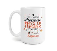 Ecco Cosa Fa Un Fantastico Insegnante Di Educazione Fisica Tazze Di Caffè Novità Tazza Mug Ceramica Tazza Colazione Regali Novità Per Ragazze Festa Della Mamma Anniversario 330Ml