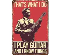Ecco cosa faccio, suono la chitarra e so cose, cartello vintage retrò, decorazioni murali, poster artistici per casa, fattoria, negozio, garage, club, bar, cucina, pub, regalo divertente, 8x12 pollic