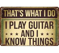 Ecco cosa faccio, suono la chitarra e so cose, cartello vintage retrò, decorazioni murali, poster artistici per casa, fattoria, negozio, garage, club, bar, cucina, pub, regalo divertente, 8x12 pollic