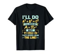 Ecco Dove Ho Disegnato la Linea Colorato Math Algebra Pun Maglietta