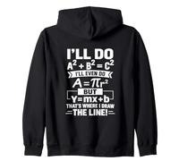 Ecco Dove Ho Disegnato la Linea Divertente Matematica Algebra Gioco di Parole Felpa con Cappuccio