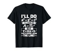 Ecco Dove Ho Disegnato la Linea Divertente Matematica Algebra Gioco di Parole Maglietta con Stampa Grafica Economica