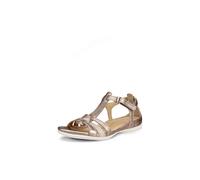 ECCO Flash T-Strap Sandal, Donna, Argento (Warm Grey Metallic/Moon Rock), 37 EU