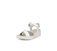 ECCO Women's Flowt Wedge Luxury Crossband Sandal, White, 7-7. 5