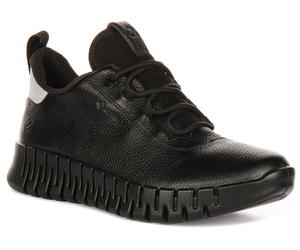 Ecco Gruuv W Dritan G Tex Fluidform Elastic Donna Trainer In Nero UK 4 - 9