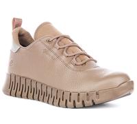 Ecco Gruuv W Dritan Nappa Fluidform Elastic Trainers Da Donna In Taupe UK 4 - 9