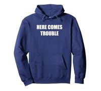 Ecco i guai Felpa con Cappuccio, Unisex per Adulti, Navy, M