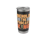 Ecco il Podcast King Podcast Host Microfono Podcasting Bicchiere termico in acciaio inox doppia parete