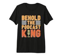 Ecco Il Podcast King Podcast Host Microfono Podcasting Maglietta Premium