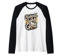 Ecco l'Agnello di Dio Giovanni 1:29 Maglia con Maniche Raglan