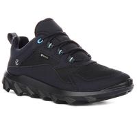 Ecco Mx W Low Gore Tex Pelle Rete Allacciato Trainer Da Donna In Blu EU 36-42