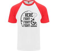 Ecco Pesce Pesce Divertente Maglietta Baseball S/S Per Pescatori Uomini