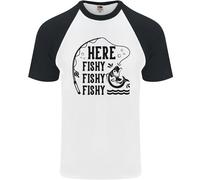 Ecco Pesce Pesce Divertente Maglietta Baseball S/S Per Pescatori Uomini
