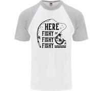 Ecco Pesce Pesce Divertente Maglietta Baseball S/S Per Pescatori Uomini