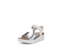 ECCO Sandali da donna Flowt con zeppa in sughero, Argento puro/bianco, 38/38.5 EU