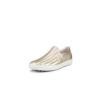 ECCO Sneaker Slip on 2.0 da Donna in Tessuto Morbido 7, Oro Bianco Puro, 38/38.5 EU