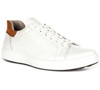 Ecco Soft 7 M On Train Contrast Long Lace Up Mens Trainer In White EU 41-46
